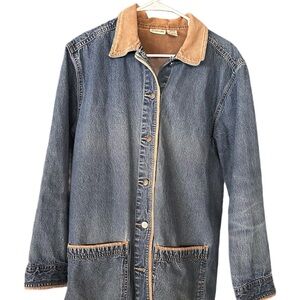 Perfectly Worn In Denim and Corduroy Chore Coat 100% Cotton